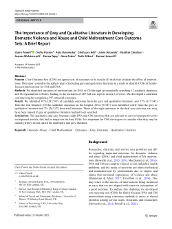 The importance of grey and qualitative literature in developing domestic violence and abuse and child maltreatment core outcome sets: a brief report