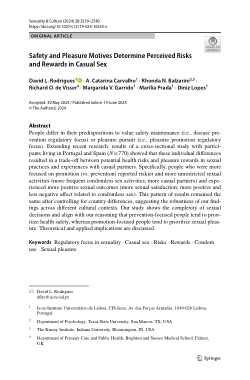 Safety and Pleasure Motives Determine Perceived Risks and Rewards in Casual Sex