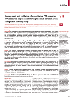 Development and validation of quantitative PCR assays for HIV-associated cryptococcal meningitis in sub-Saharan Africa: a diagnostic accuracy study.