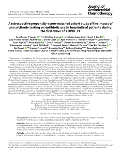 A retrospective propensity-score-matched cohort study of the impact of procalcitonin testing on antibiotic use in hospitalized patients during the first wave of COVID-19