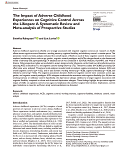 The impact of adverse childhood experiences on cognitive control across the lifespan: a systematic review and meta-analysis of prospective studies