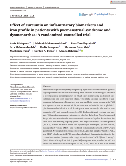 Effect of curcumin on inflammatory biomarkers and iron profile in patients with premenstrual syndrome and dysmenorrhea: A randomized controlled trial