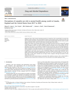 Perceptions of cannabis use risk to mental health among youth in Canada, England and the United States from 2017 to 2021