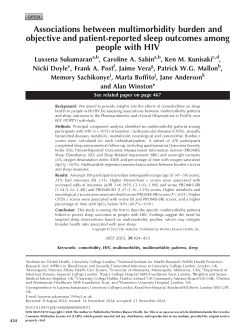 Associations between multimorbidity burden and objective and patient-reported sleep outcomes among people with HIV