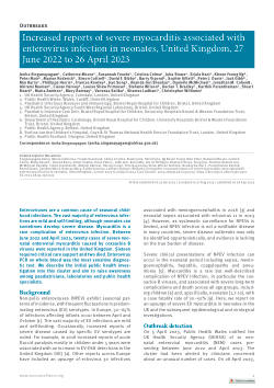 Increased reports of severe myocarditis associated with enterovirus infection in neonates, United Kingdom, 27 June 2022 to 26 April 2023