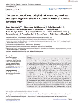 The association of hematological inflammatory markers and psychological function in COVID-19 patients: a cross-sectional study