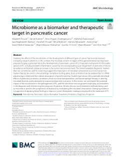 Microbiome as a biomarker and therapeutic target in pancreatic cancer