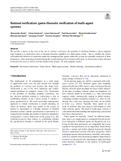 Rational verification: game-theoretic verification of multi-agent systems