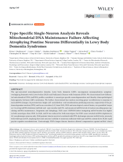 Type‐specific single‐neuron analysis reveals mitochondrial DNA maintenance failure affecting atrophying pontine neurons differentially in Lewy body dementia syndromes