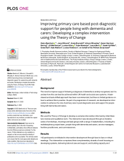 Improving primary care based post-diagnostic support for people living with dementia and carers: developing a complex intervention using the Theory of Change