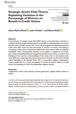 Strategic action field theory: explaining variation in the percentage of women on boards in credit unions