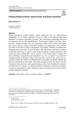 Putting people in boxes: Iranian exiles and queer identities