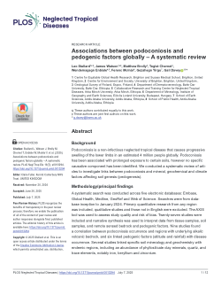 Associations between podoconiosis and pedogenic factors globally – a systematic review
