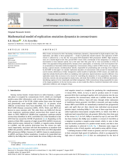 Mathematical model of replication–mutation dynamics in coronaviruses