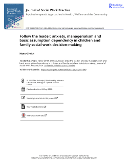Follow the leader: anxiety, managerialism and basic assumption dependency in children and family social work decision-making