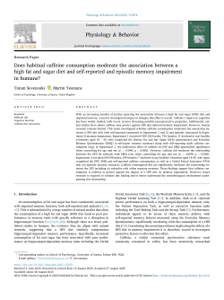 Does habitual caffeine consumption moderate the association between a high fat and sugar diet and self-reported and episodic memory impairment in humans?