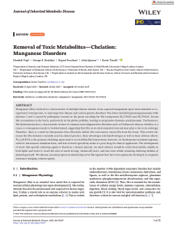Removal of toxic metabolites—chelation: manganese disorders