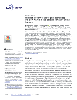 Hemispherotomy leads to persistent sleep-like slow waves in the isolated cortex of awake humans