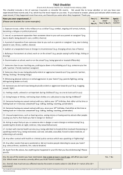 Item - The Trauma and Life Events (TALE) checklist: development of a ...