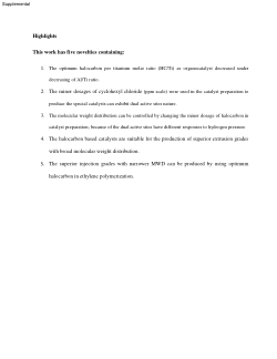 The production of high efficiency Ziegler–Natta catalyst with dual ...
