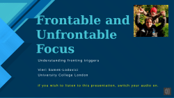 Frontable and Unfrontable Focus