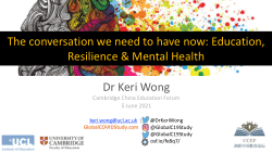 The conversation we need to have now: Education, Resilience & Mental Health