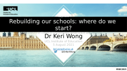 Rebuilding our schools: where do we start? Education in Times of Uncertainty: What Have We Learned?