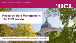 Research Data Management: The 2021 Review