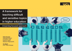 A framework for teaching difficult and sensitive topics in higher education: A learning focused approach