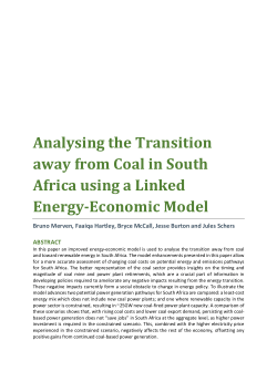 Energy Transition in South Africa using a linked energy-economic model