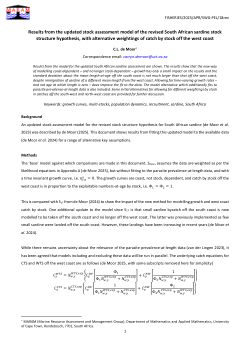 Results from the updated stock assessment model of the revised South African sardine stock structure hypothesis, with alternative weightings of catch by stock off the west coast