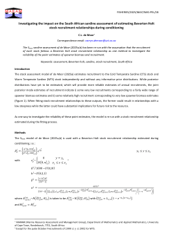 Investigating the impact on the South African sardine assessment of estimating Beverton Holt stock recruitment relationships during conditioning