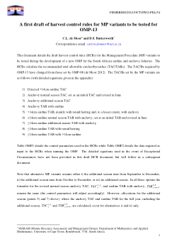 A first draft of harvest control rules for MP variants to be tested for OMP-13