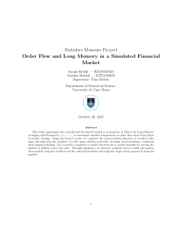 Long Memory and Order Flow in a Simulated Financial Market