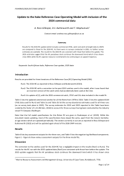 Update to the hake Reference Case Operating Model with inclusion of the 2024 commercial data