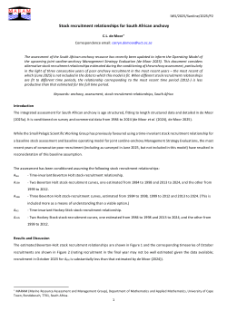 Stock recruitment relationships for South African anchovy
