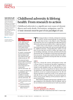 Childhood adversity & lifelong health: From research to action
