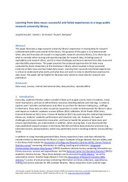 Learning from data reuse: successful and failed experiences in a large public research university library