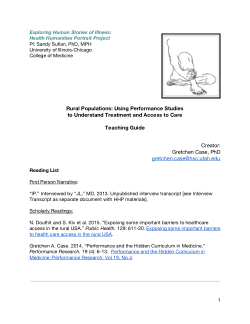 Rural Populations: Using Performance Studies to Understand Treatment and Access to Care Teaching Guide