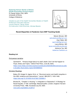 Racial Disparities in Pandemic Care Teaching Guide