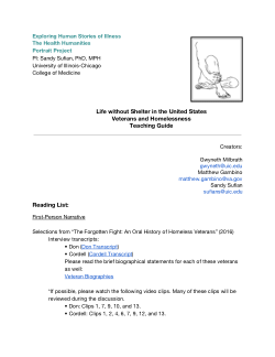 Life Without Shelter in the US: Veterans and Homelessness Teaching Guide