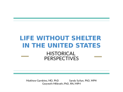 Life Without Shelter in the US: Veterans and Homelessness PowerPoint Presentation