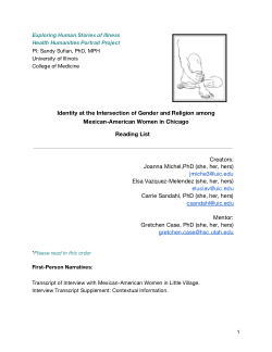 Identity at the Intersection of Gender and Religion among Mexican-American Women in Chicago Reading List