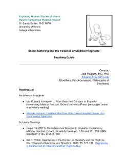 Social Suffering and the Fallacies of Medical Prognosis Teaching Guide
