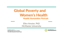 Global Poverty and Women's Health: Highlighting Untold Stories Power Point Presentation