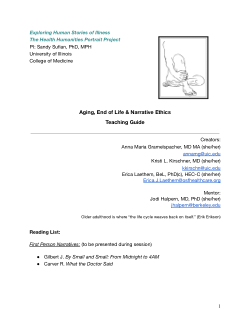 Aging, End of Life & Narrative Ethics Teaching Guide