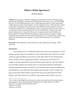 What is White Ignorance?