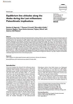 Equilibrium line altitudes along the Andes during the Last millennium: Paleoclimatic implications