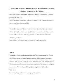 Capturing the legislative priorities of transnational Europarties and the European Commission: A pledge approach