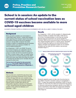 School is in session: An update to the current status of school vaccination laws as COVID-19 vaccines become available to more school-aged children